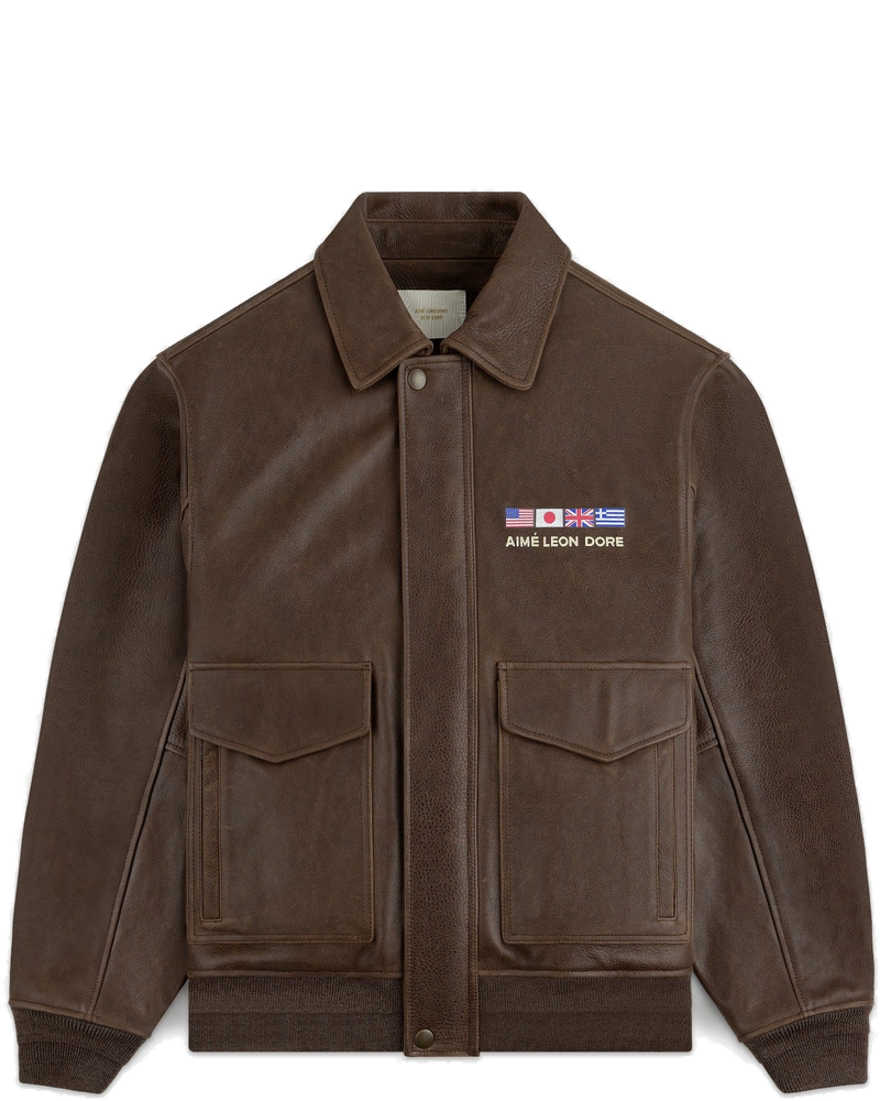 Worlds Borough Leather Flight Jacket Aime leon dore оригінал – Купити в Україні
