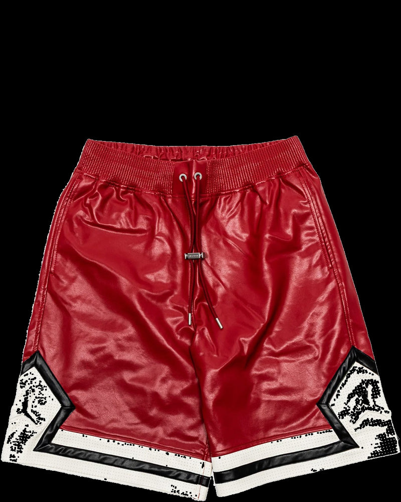 BG_REMOVED_CATALOG_Air Jordan Mens Vegan Leather Diamond Shorts - AIR JORDAN
