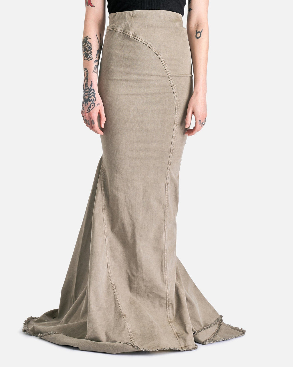 Оригінальна Al Pillar Skirt In Pearl Rick owens – боковий вид