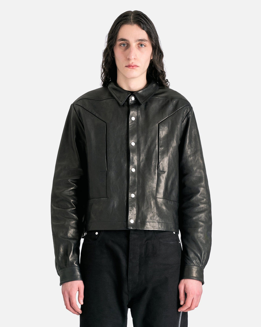 Оригінальна Alice Strobe Shirt In Black Rick owens – боковий вид
