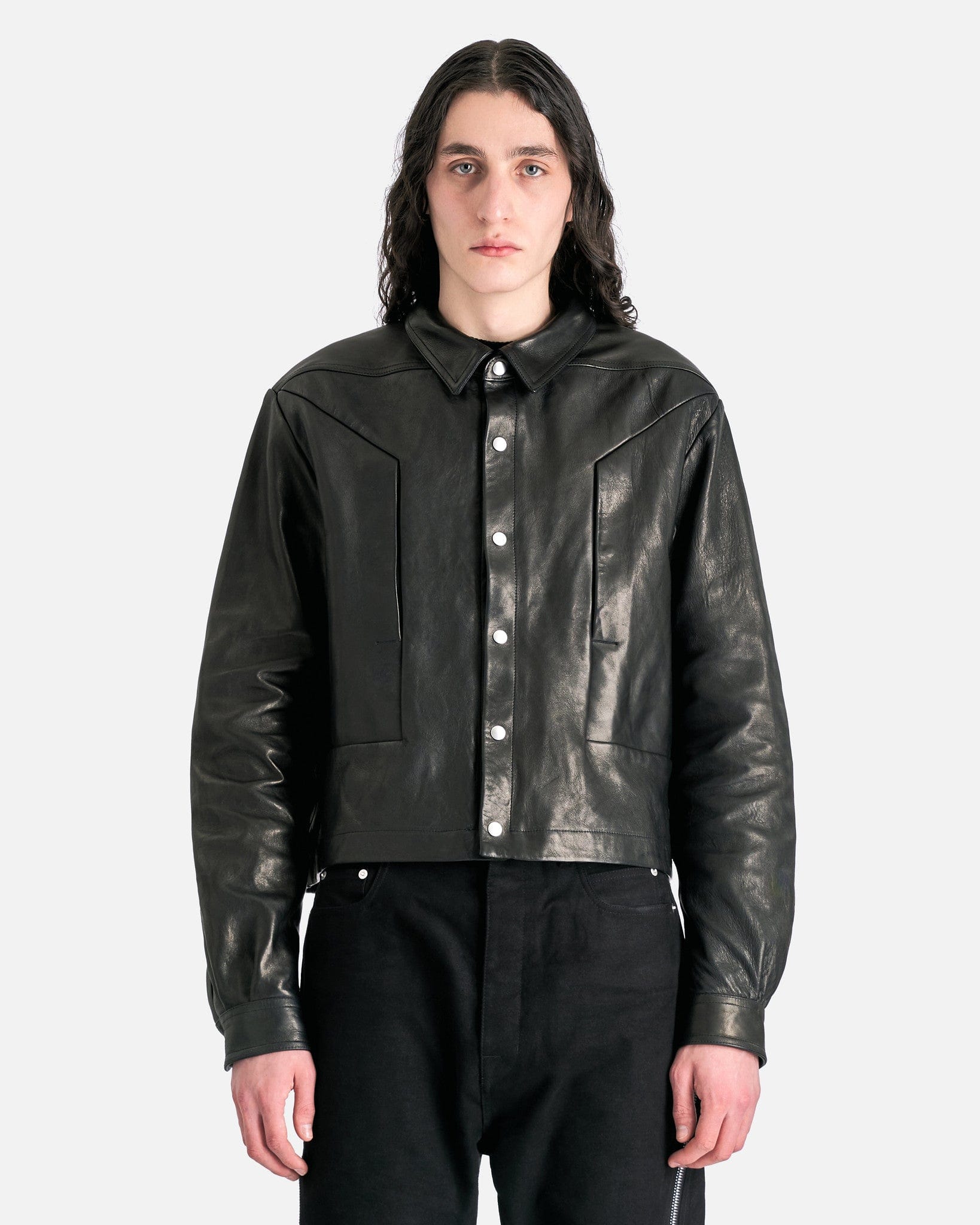 Оригінальна Alice Strobe Shirt In Black Rick owens – боковий вид