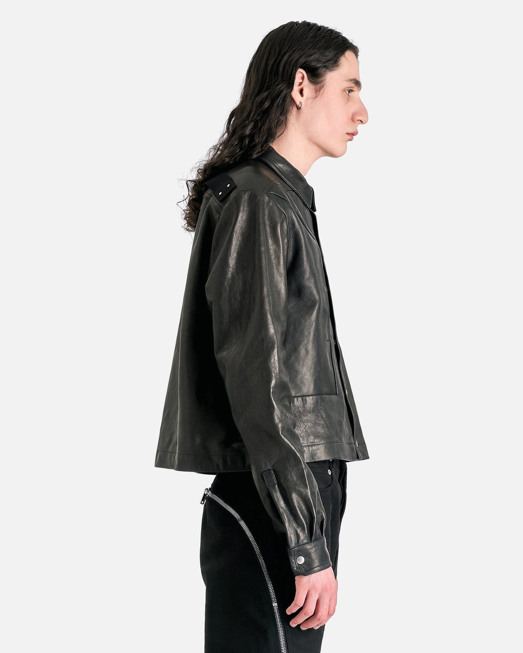 Оригінальна Alice Strobe Shirt In Black Rick owens – вид ззаду