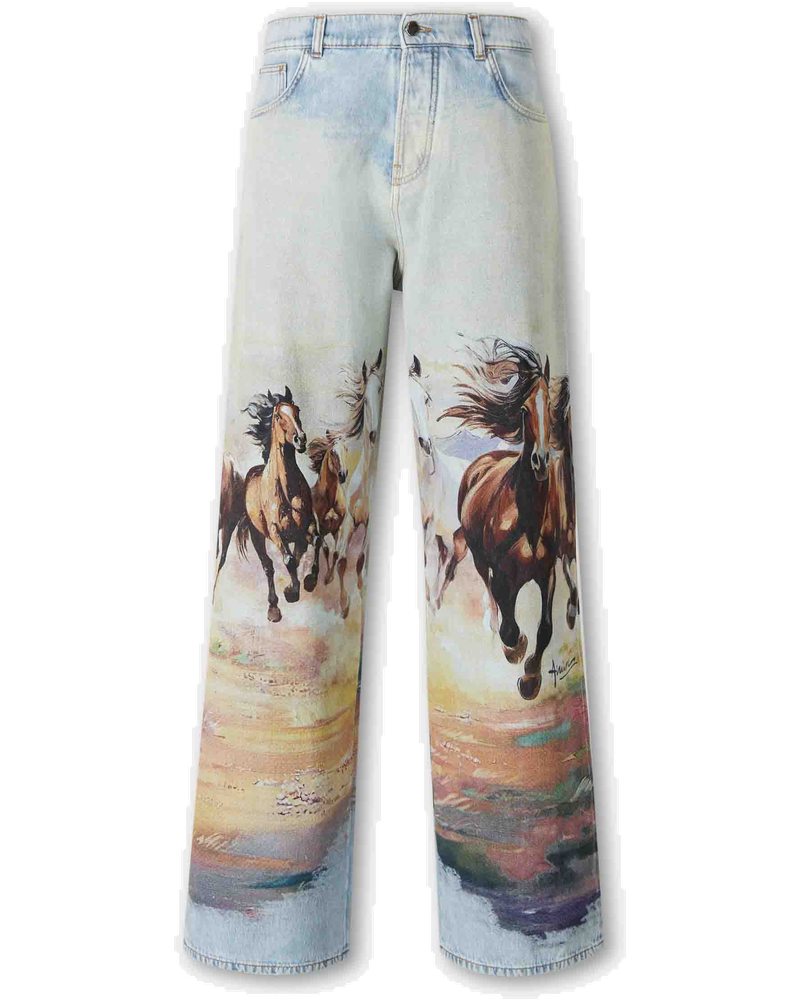 Оригінальна Horse Wide Leg Jeans Amiri