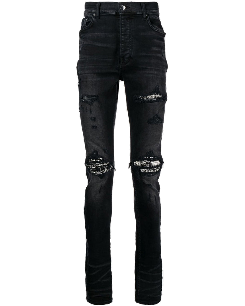 Оригінальна Black Mx1 Bouclé-Trim Skinny Jeans Amiri
