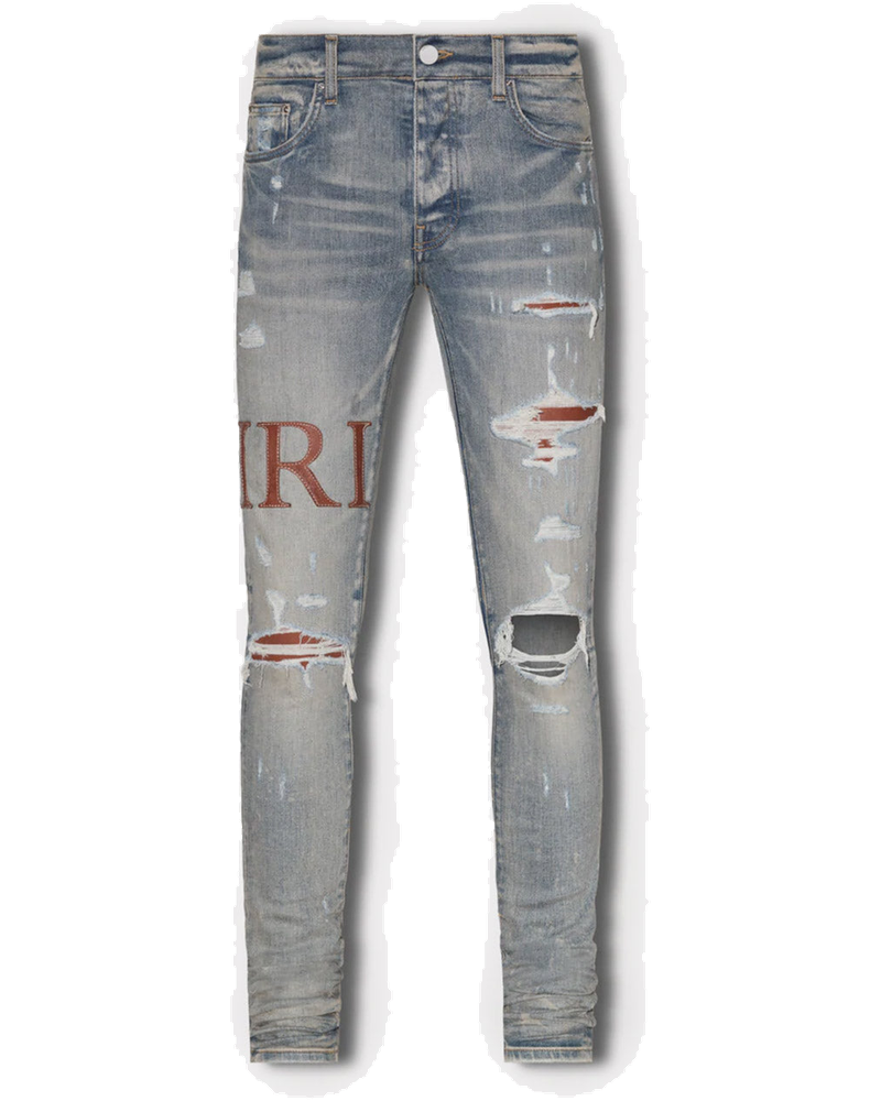 Clay Indigo Leather Stitch Logo Jeans Amiri оригінал – Купити в Україні