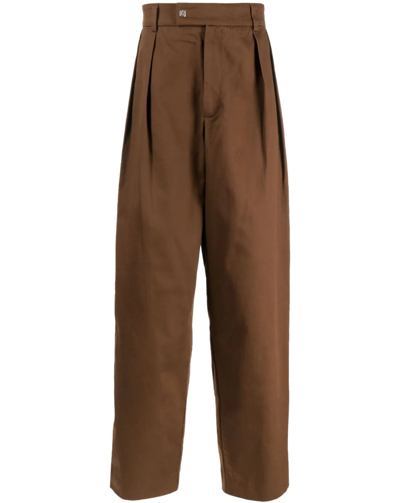 Оригінальна Pleat-Detailing Cotton Straight Trousers Amiri