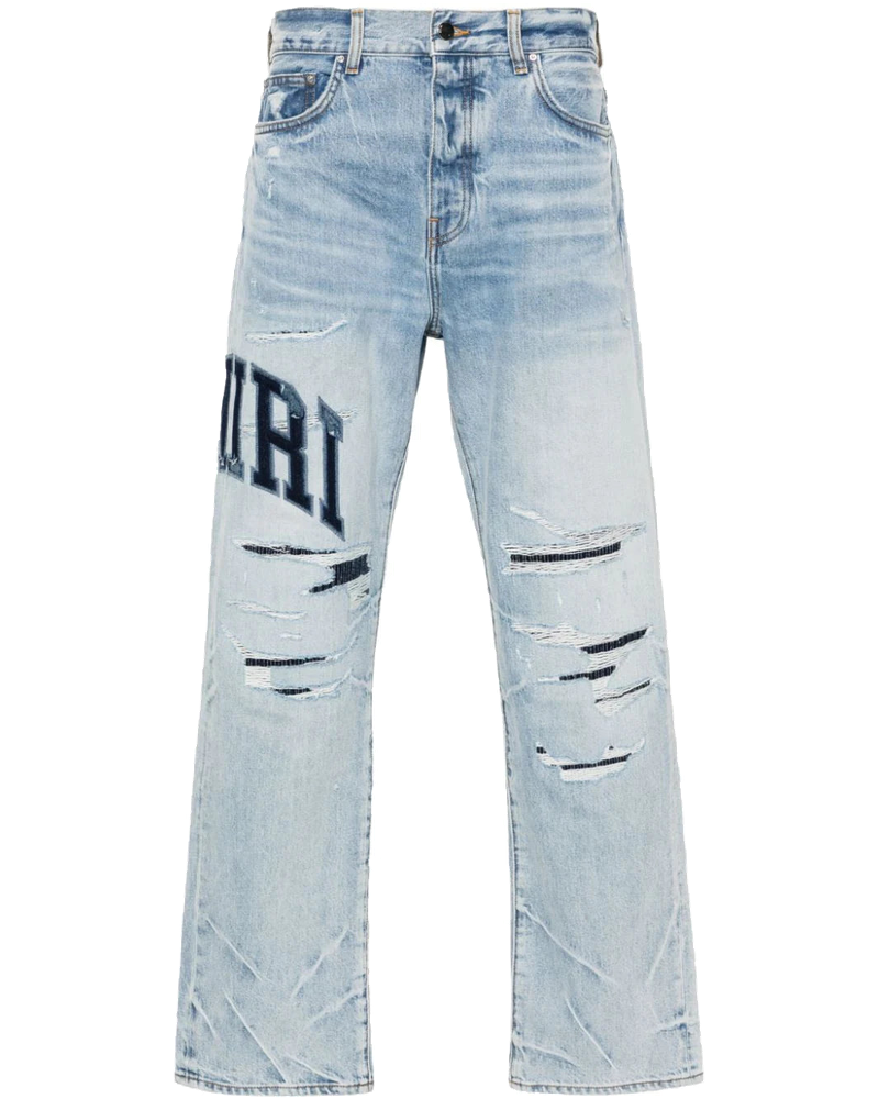 Varsity Logo Repair MID-Rise Straight-Leg Jeans Amiri – Гарантія оригінальності