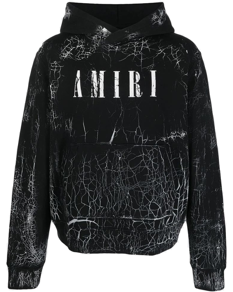 Оригінальна Black Cracked Dye Core Logo Hoodie Amiri