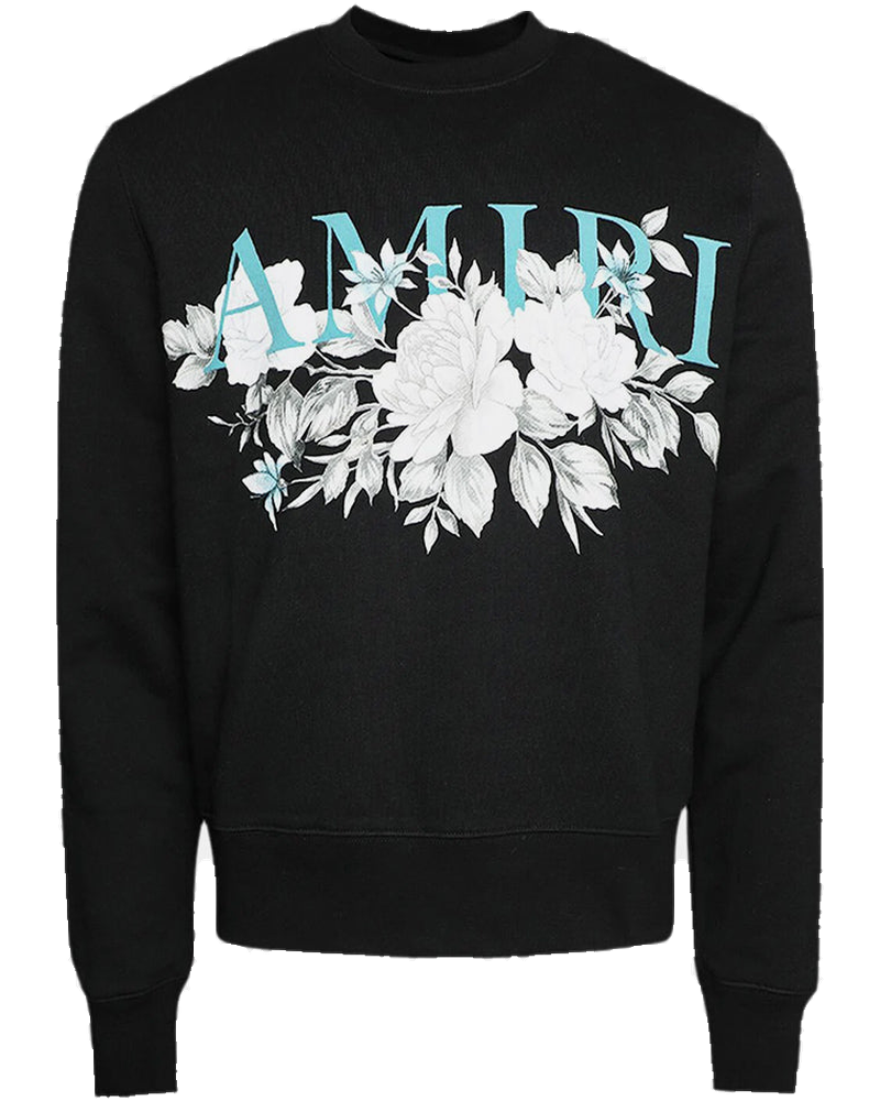 Black Floral Amiri Logo Crewneck Amiri – Гарантія оригінальності