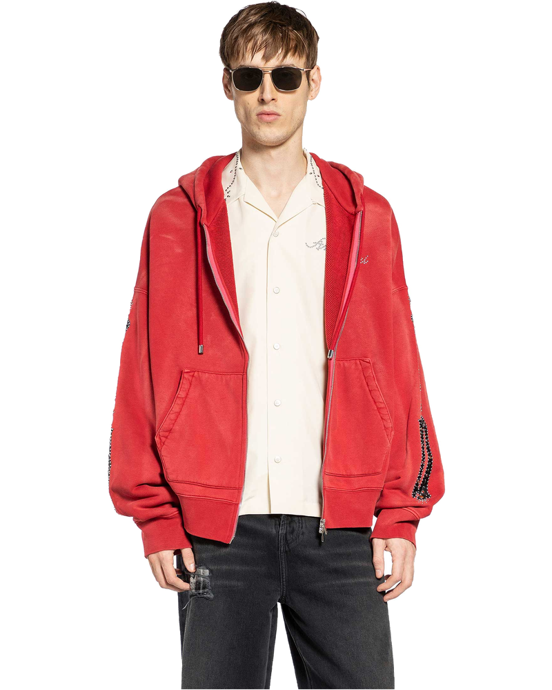 Оригінальна Bones Studded Oversize Zip-Up Hoodie Amiri