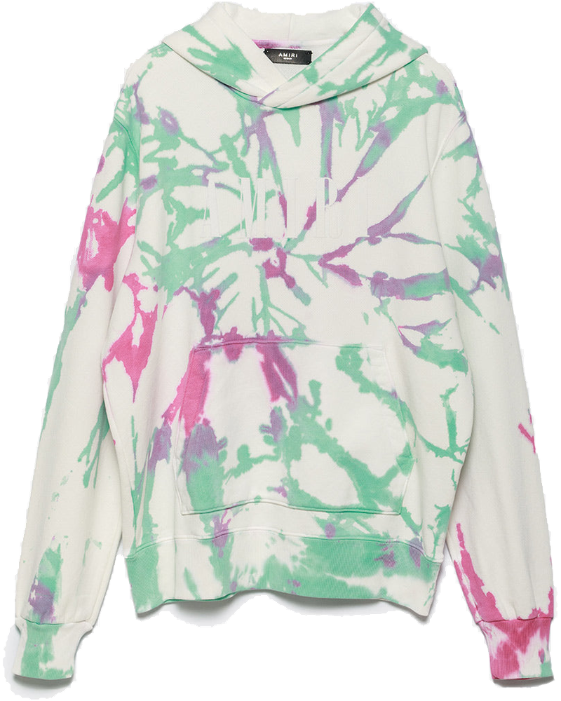 Оригінальна White Core Logo Tie Dye Hoodie Amiri