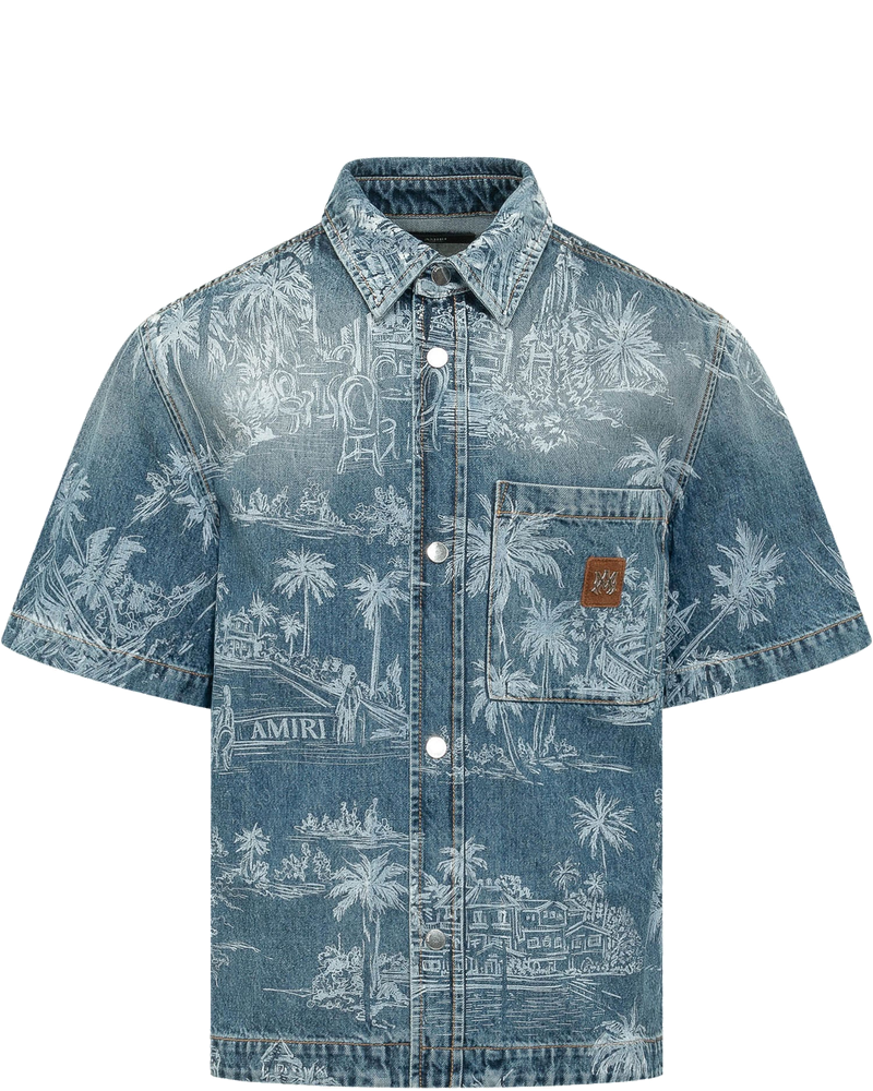 Chateau Denim Shirt With Landscape Print Amiri – Гарантія оригінальності