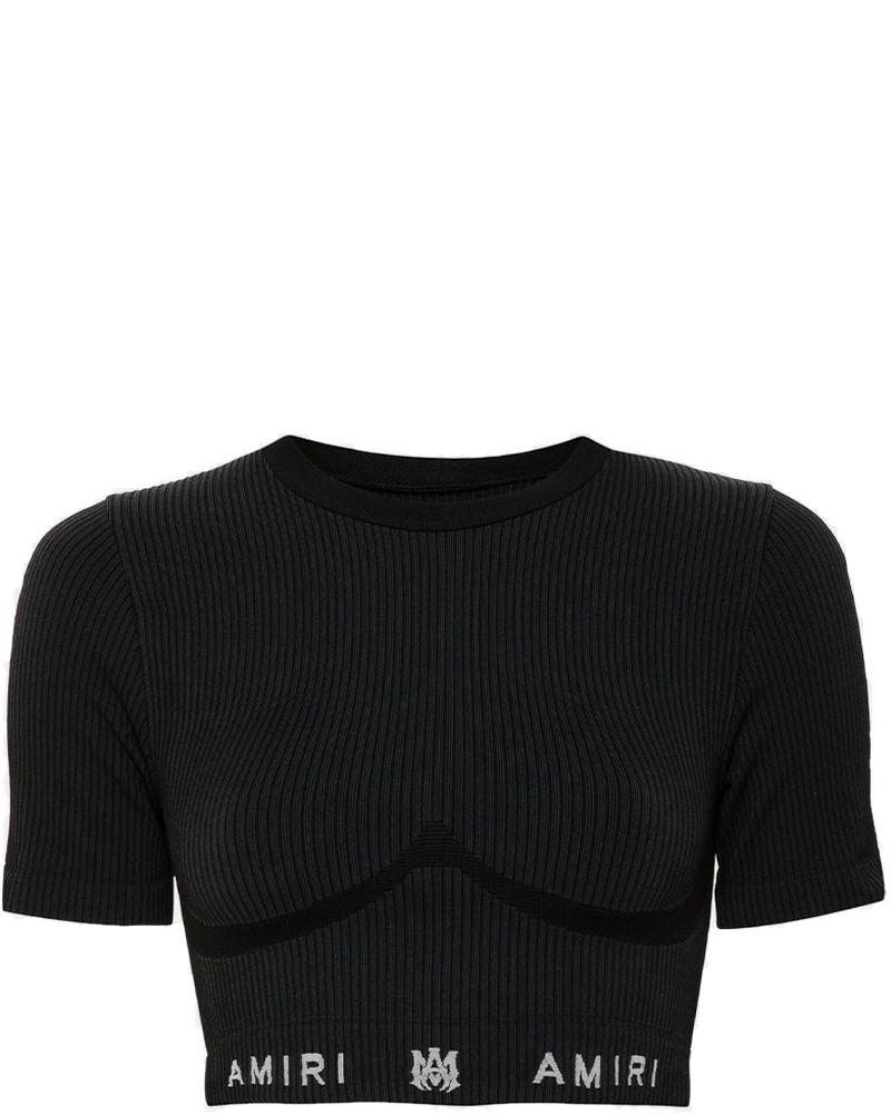 Black Cropped Ribbed Top Amiri – Гарантія оригінальності