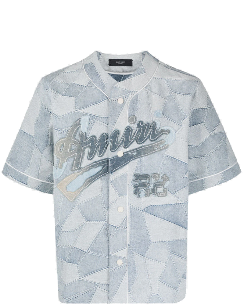 Blue Patchwork Baseball Shirt Amiri оригінал – Купити в Україні