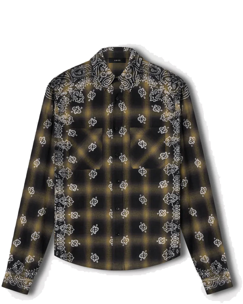 Green Plaid Bleach Bandana Shirt Amiri оригінал – Купити в Україні