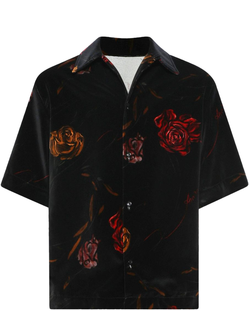 Rose-Print Velvet Shirt Amiri оригінал – Купити в Україні
