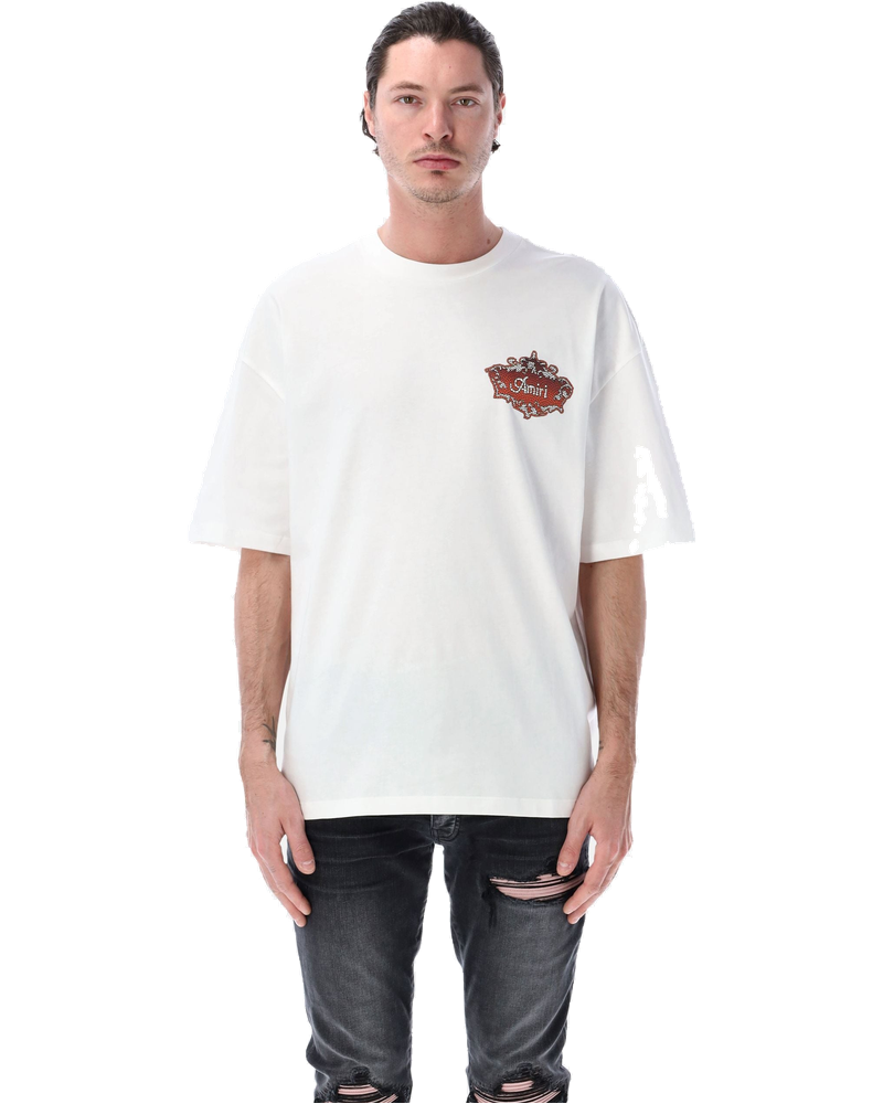 White Chateau Crest Oversized Tee Amiri – Гарантія оригінальності