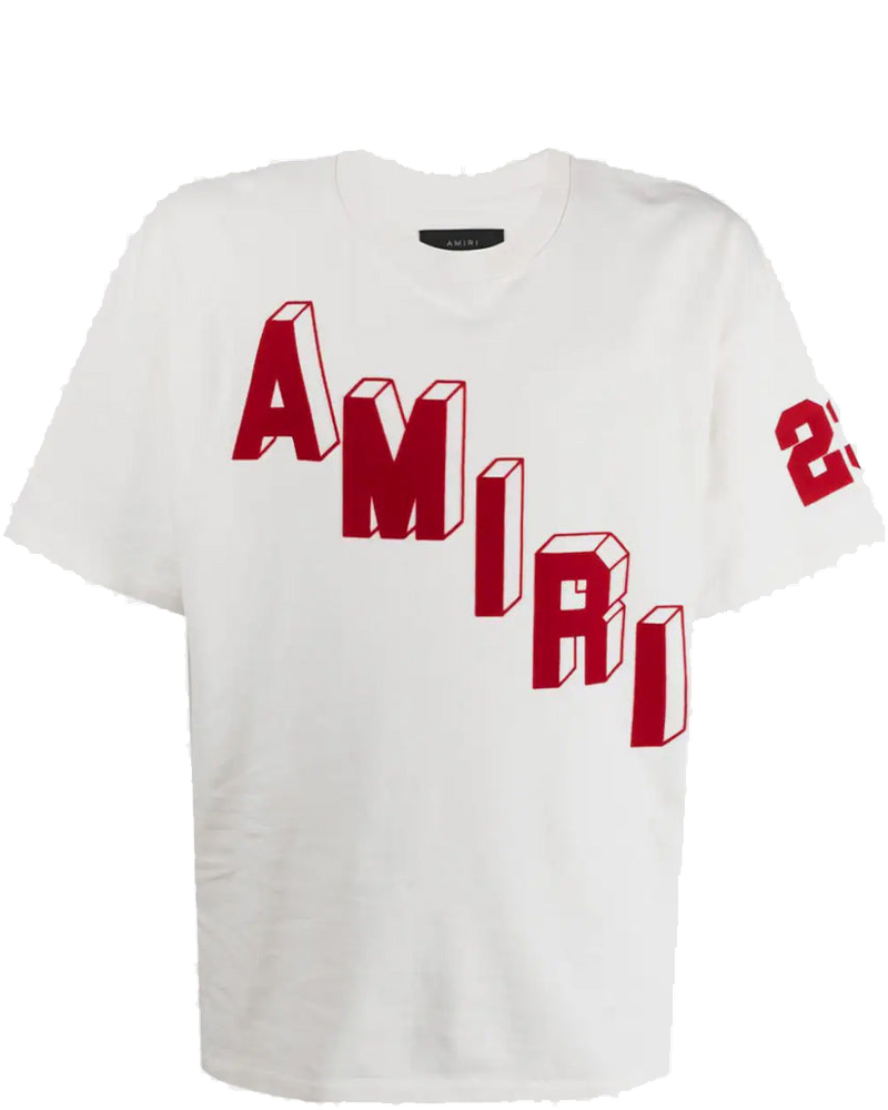 White Flocked Hockey Skater T-Shirt Amiri – Гарантія оригінальності