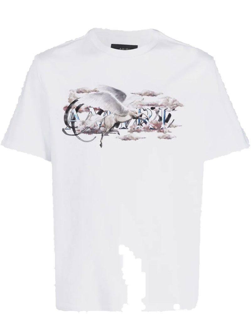Оригінальна White Pegasus Script Logo Tee Amiri