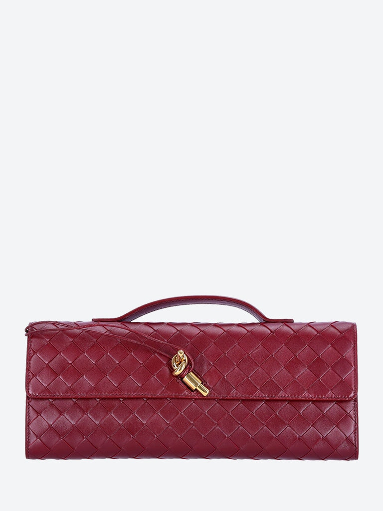 Andiamo Leather Clutch Bottega veneta – Гарантія оригінальності – боковий вид