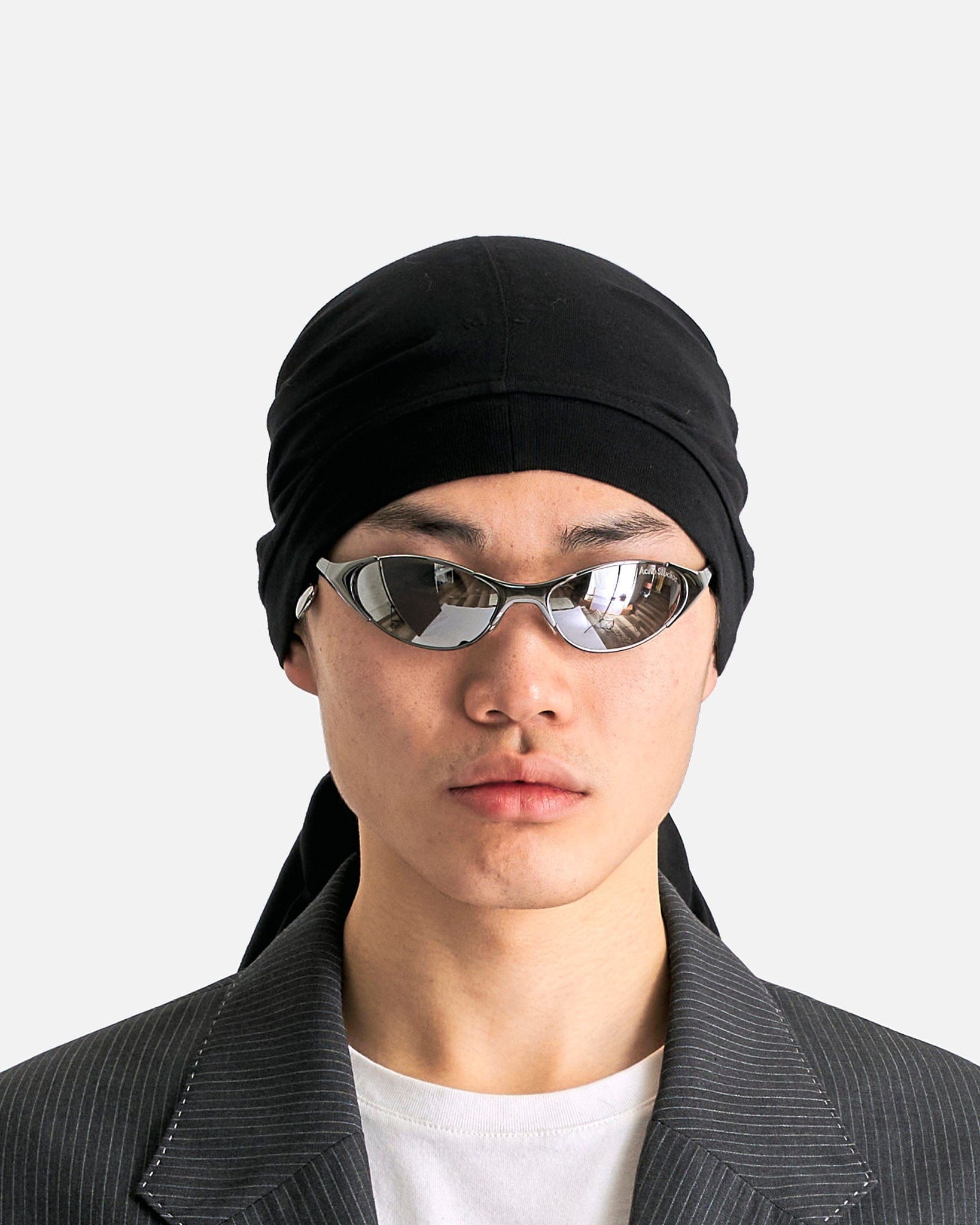 Оригінальна Apin Rimless Sunglasses In Antique Silver Acne studios – вид ззаду