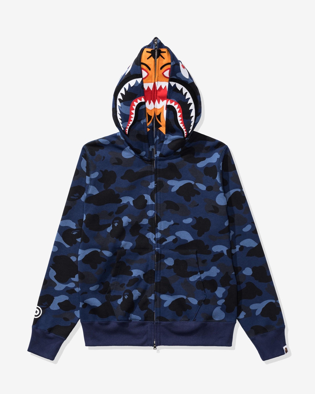 Color Camo Tiger Shark Wide Full Zip Double Navy A bathing ape оригінал – Купити в Україні – вид ззаду