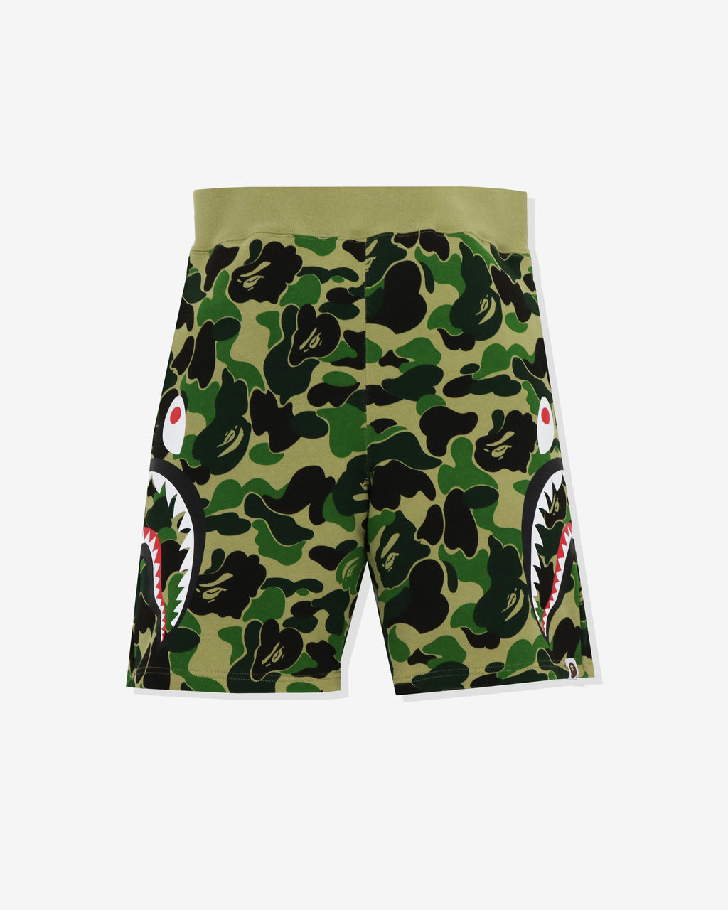 Оригінальна Big Abc Camo Side Shark Sweat Shorts Green A bathing ape – боковий вид