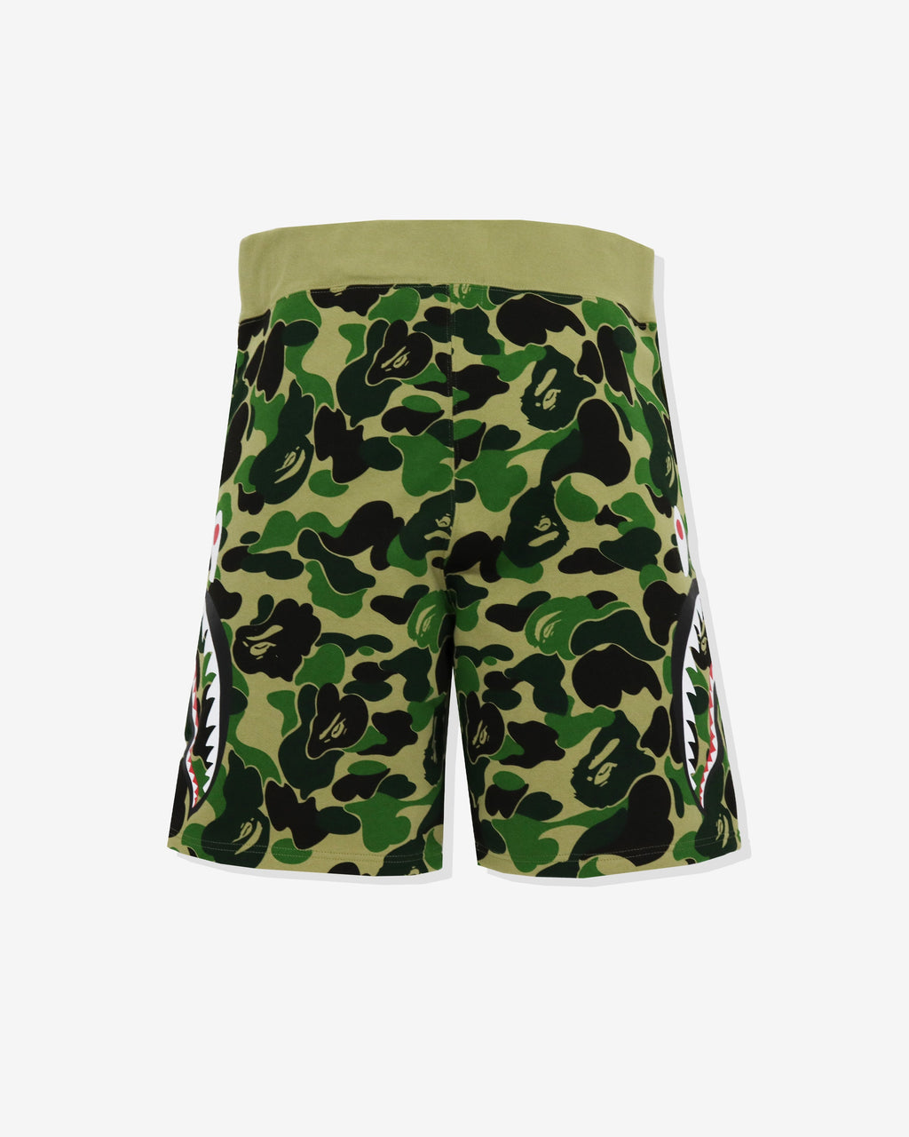Оригінальна Big Abc Camo Side Shark Sweat Shorts Green A bathing ape – вид ззаду