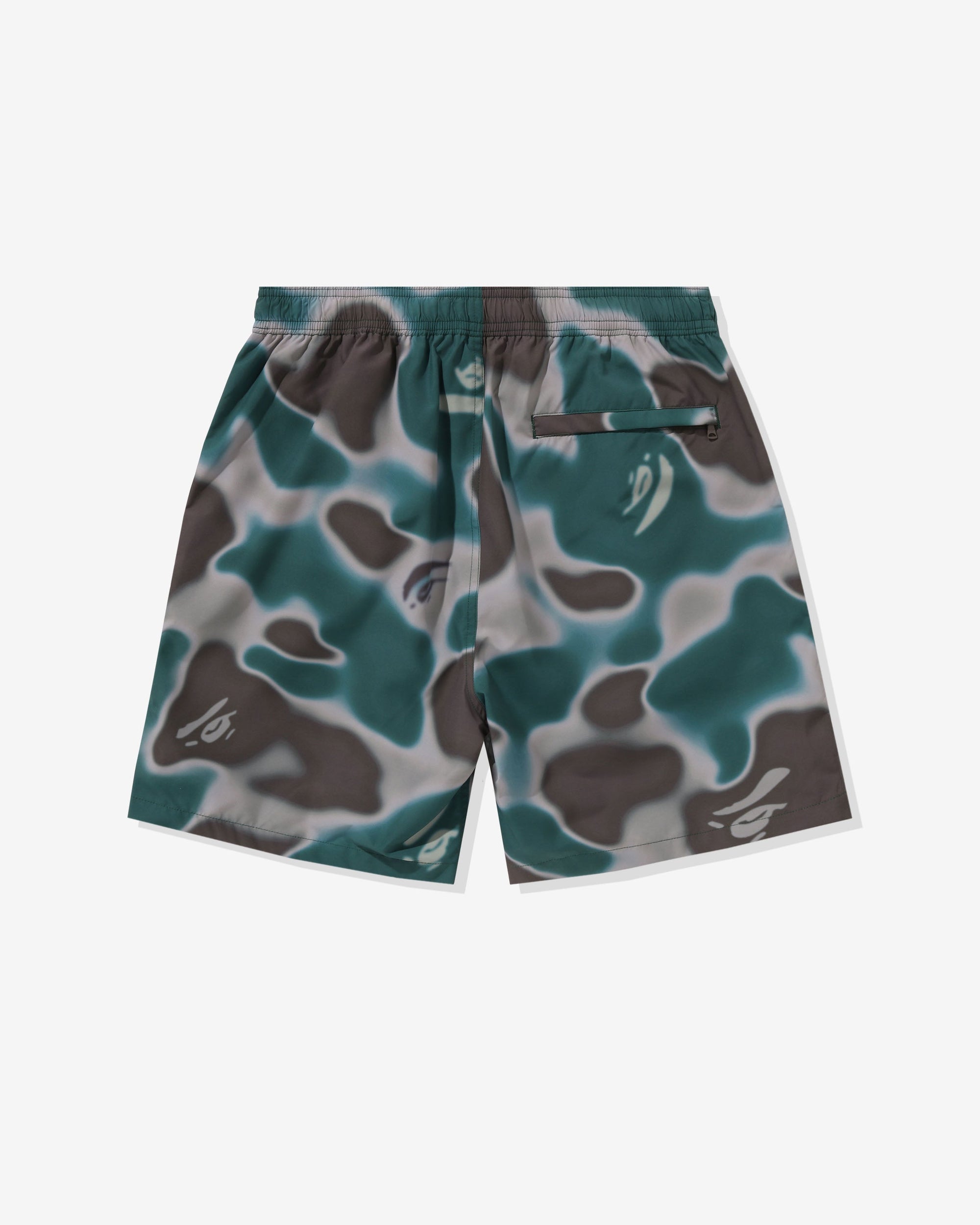 Liquid Camo One Point Beach Shorts Olivedrab A bathing ape – Гарантія оригінальності – вид ззаду