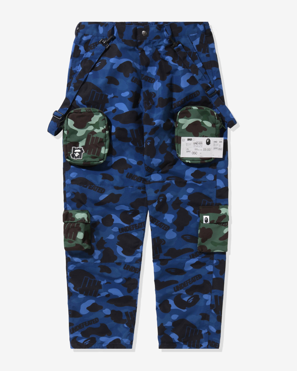 X Undefeated Multi Pouch Pocket Pants Navy A bathing ape – Гарантія оригінальності – боковий вид