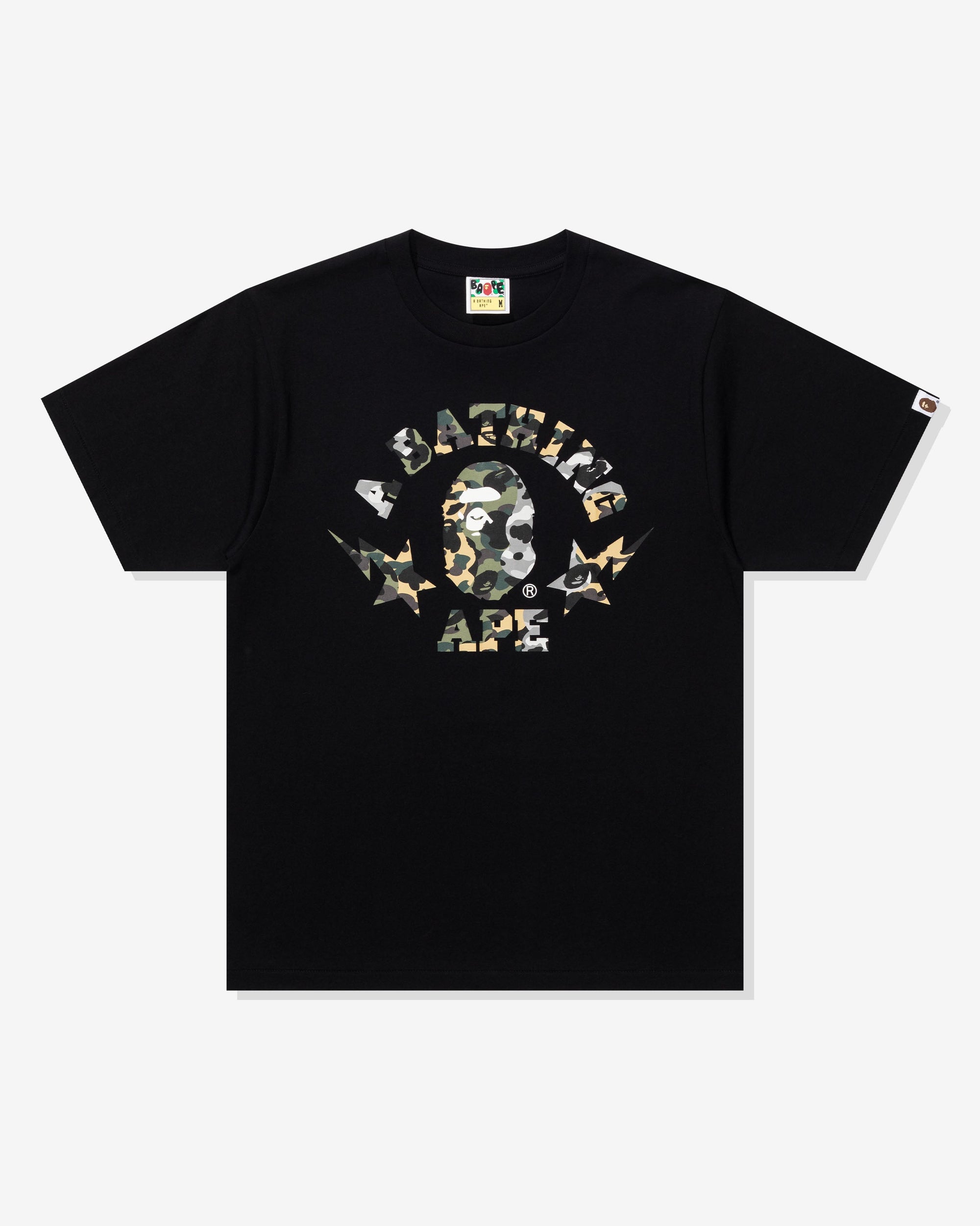 1st Camo Crazy Sta College Tee A bathing ape – Гарантія оригінальності – боковий вид