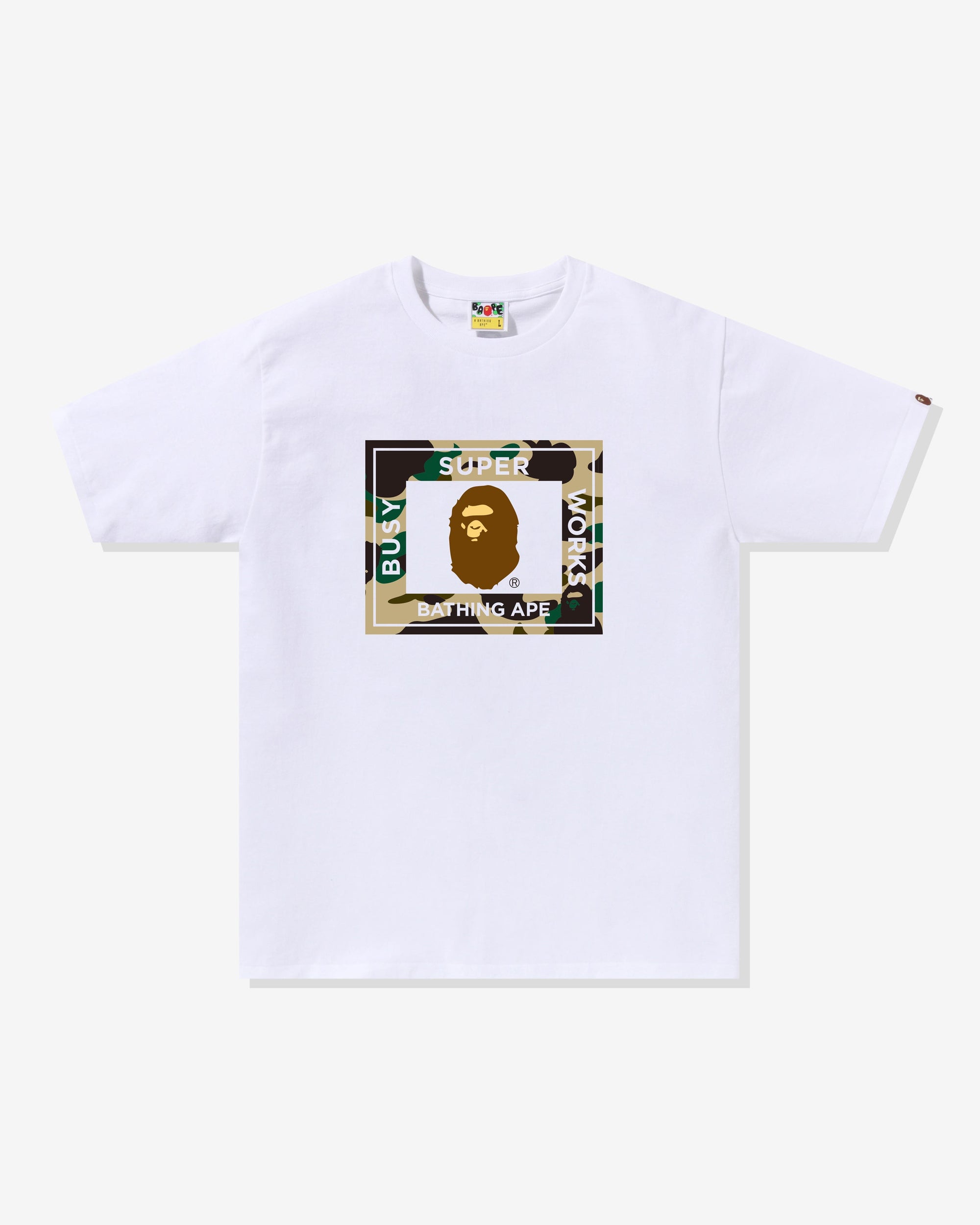 Оригінальна 1st Camo Super Busy Works Tee White A bathing ape – боковий вид