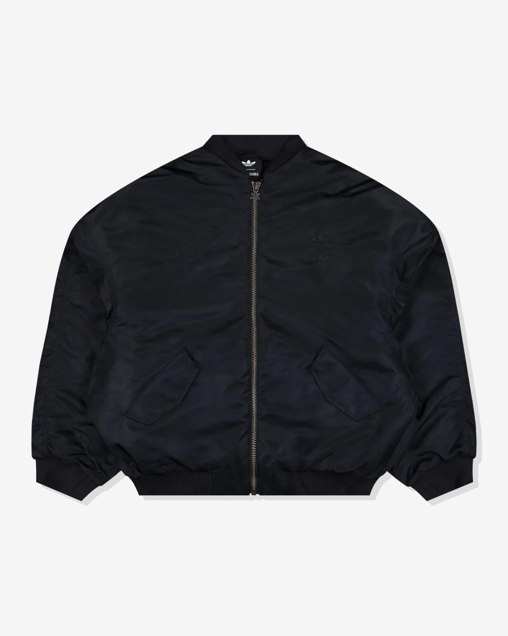 Оригінальна X Willy Chavarria Satin Bomber Jacket Black Adidas – боковий вид