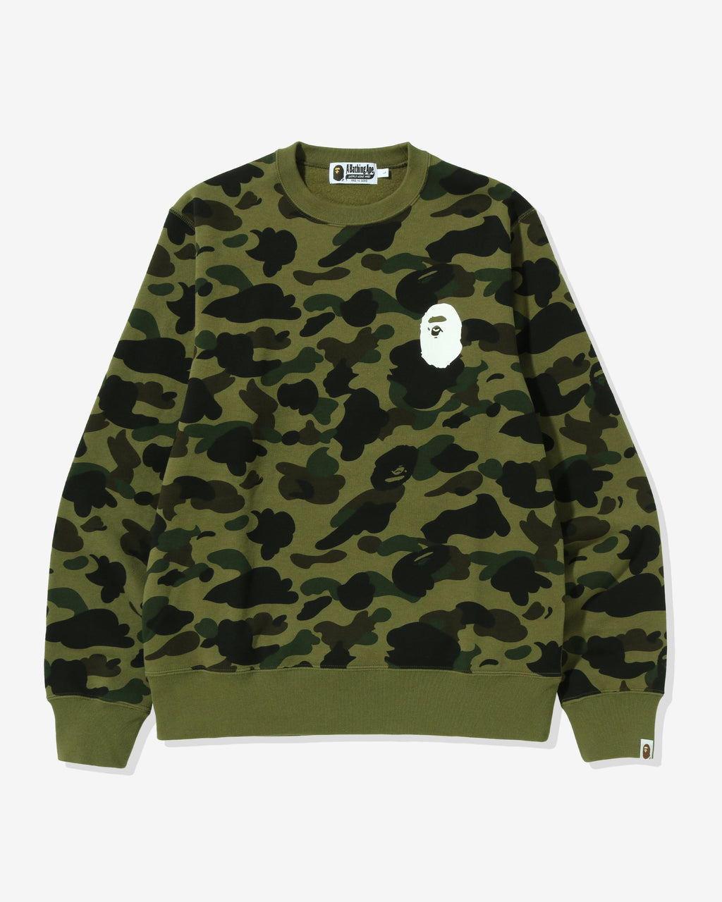 Оригінальна 1st Camo Ape Head Crewneck Green A bathing ape – боковий вид