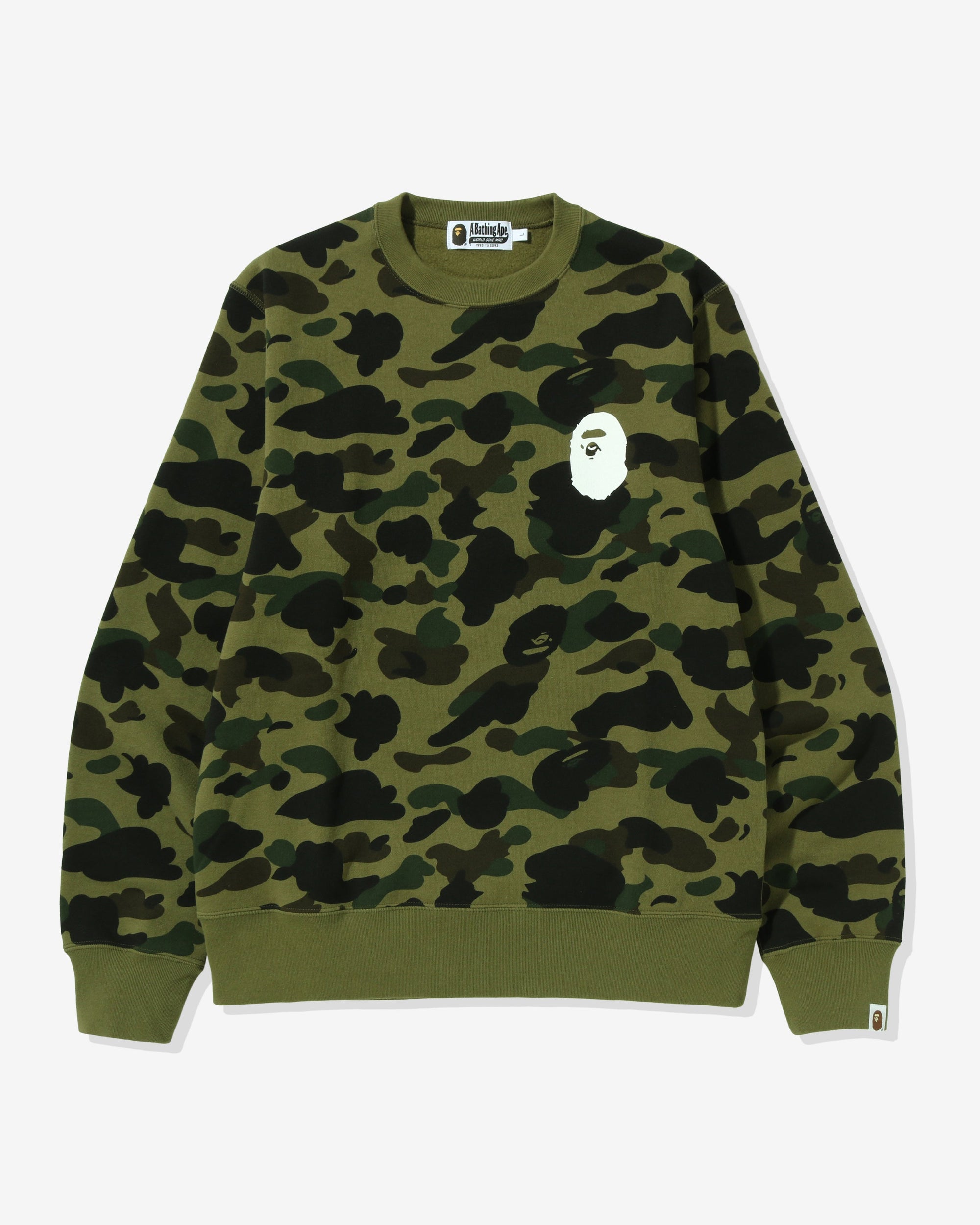 Оригінальна 1st Camo Ape Head Crewneck Green A bathing ape – боковий вид