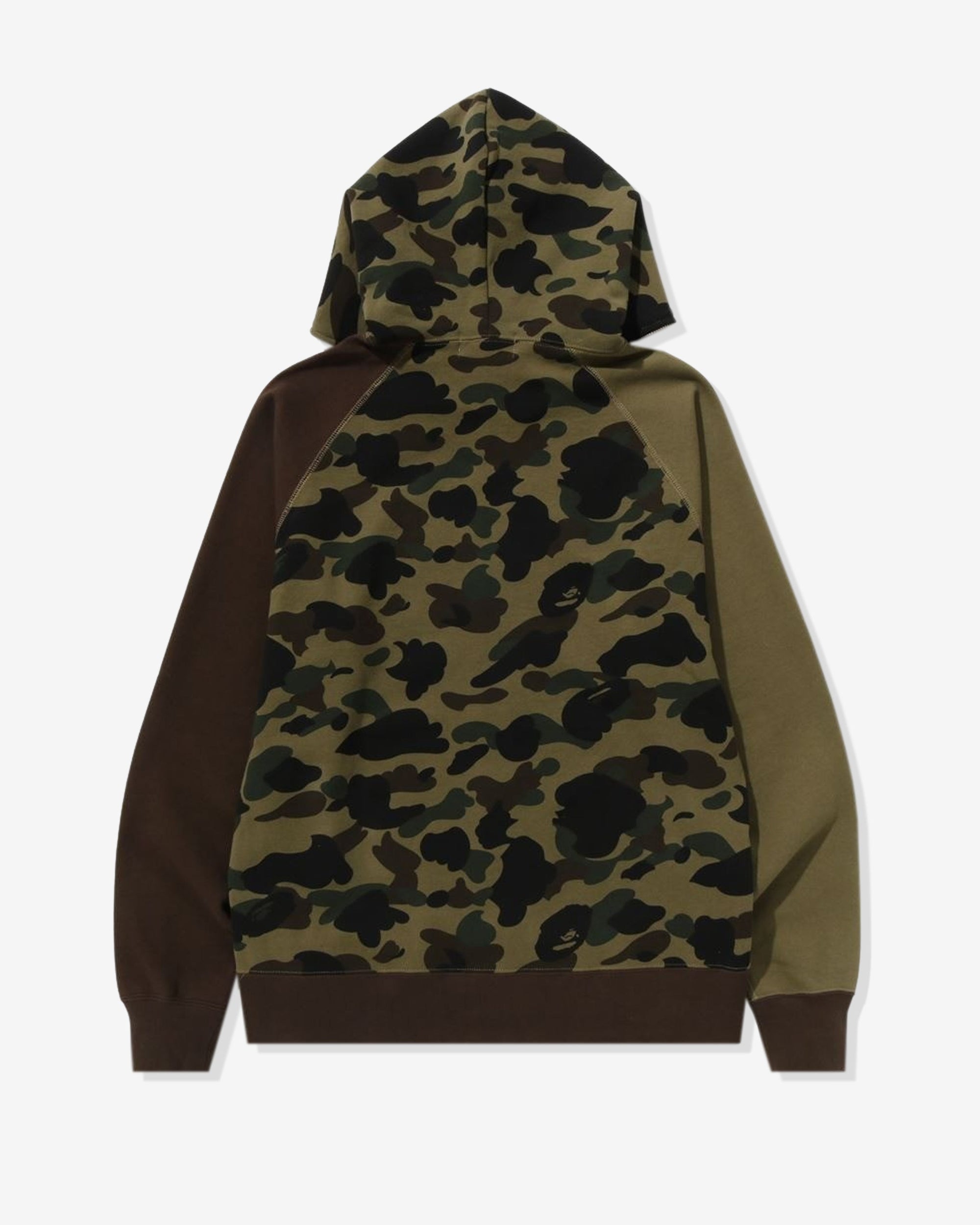 1st Camo Crazy College Full Zip Hoodie Green A bathing ape оригінал – Купити в Україні – вид ззаду - A BATHING APE