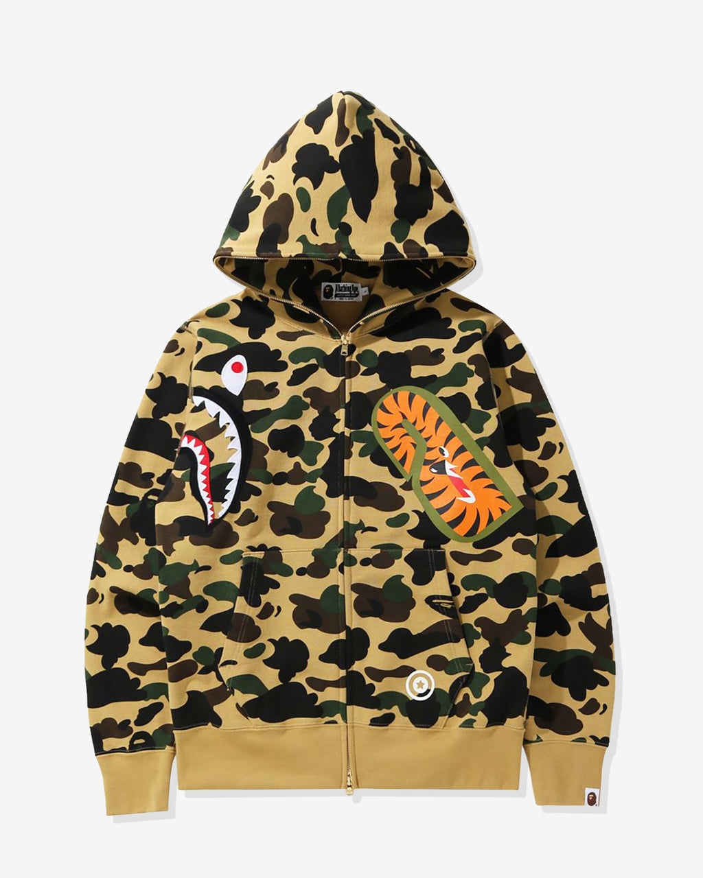 1st Camo Multi Shark Full Zip Hoodie Yellow A bathing ape оригінал – Купити в Україні – боковий вид
