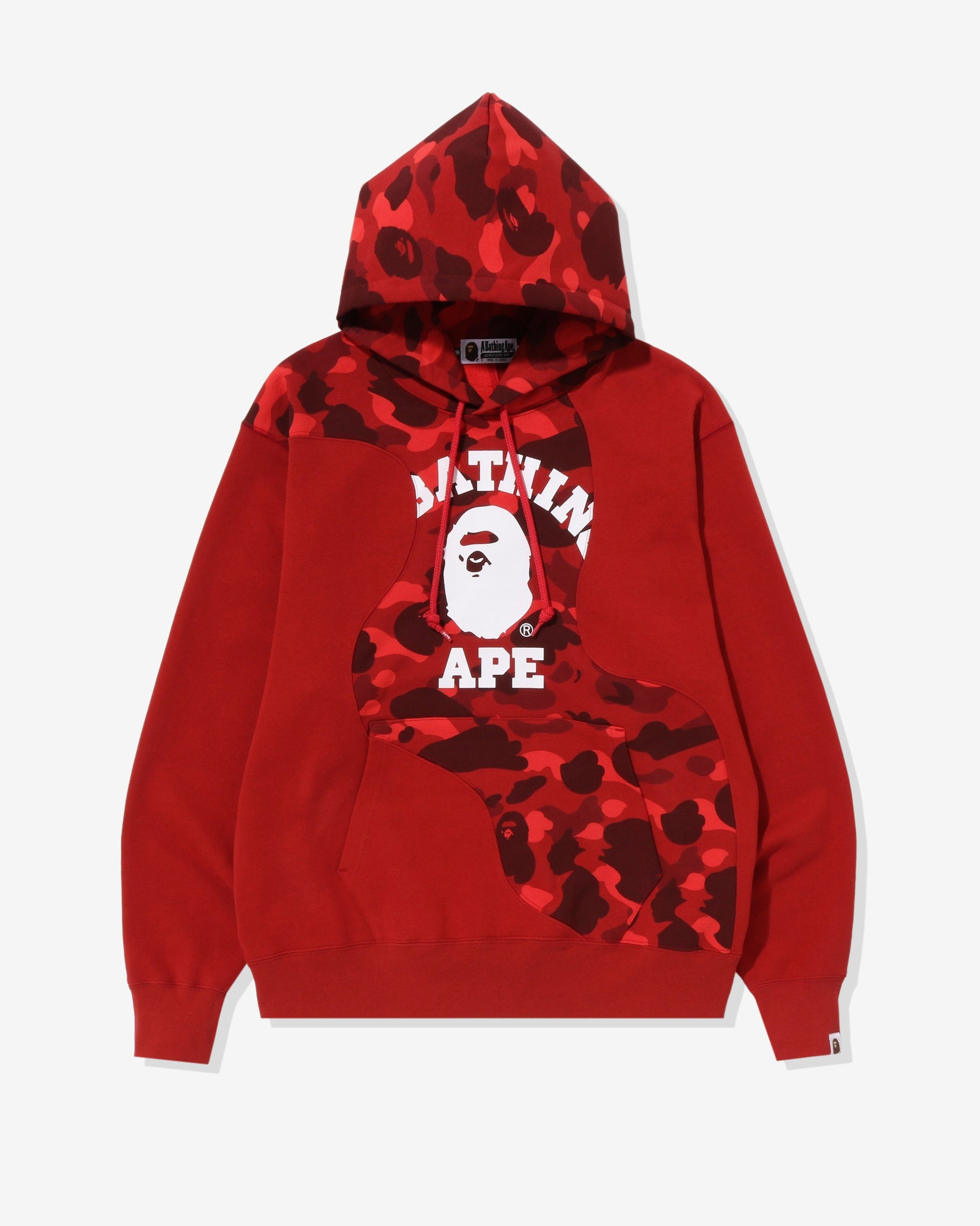 Оригінальна Color Camo College Cutting Relaxed Hoodie Red A bathing ape – боковий вид - A BATHING APE