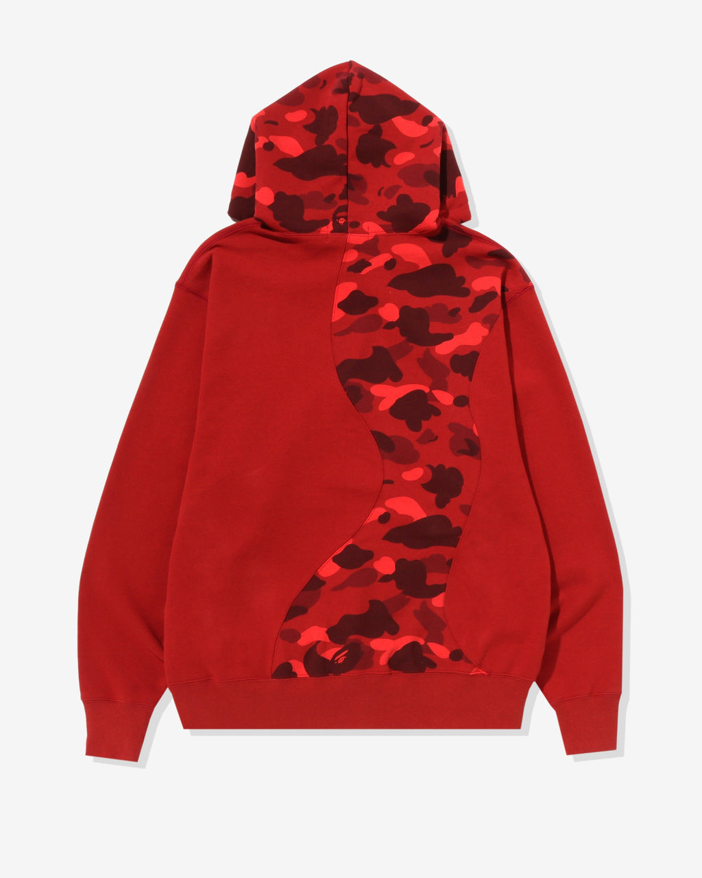 Оригінальна Color Camo College Cutting Relaxed Hoodie Red A bathing ape – вид ззаду