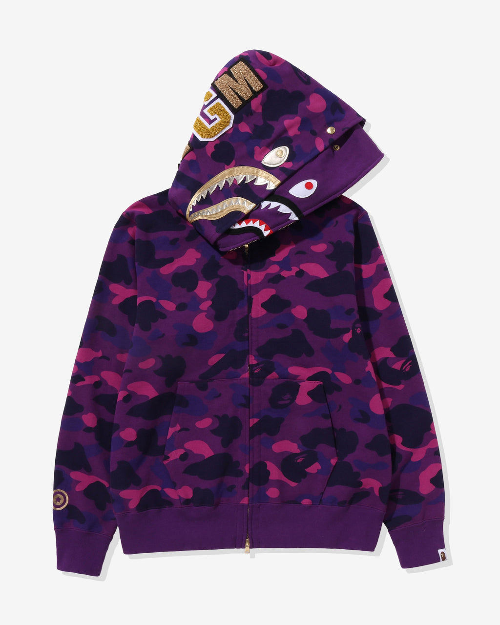 Color Camo Double Shark Full Zip Hoodie A bathing ape – Гарантія оригінальності – вид ззаду