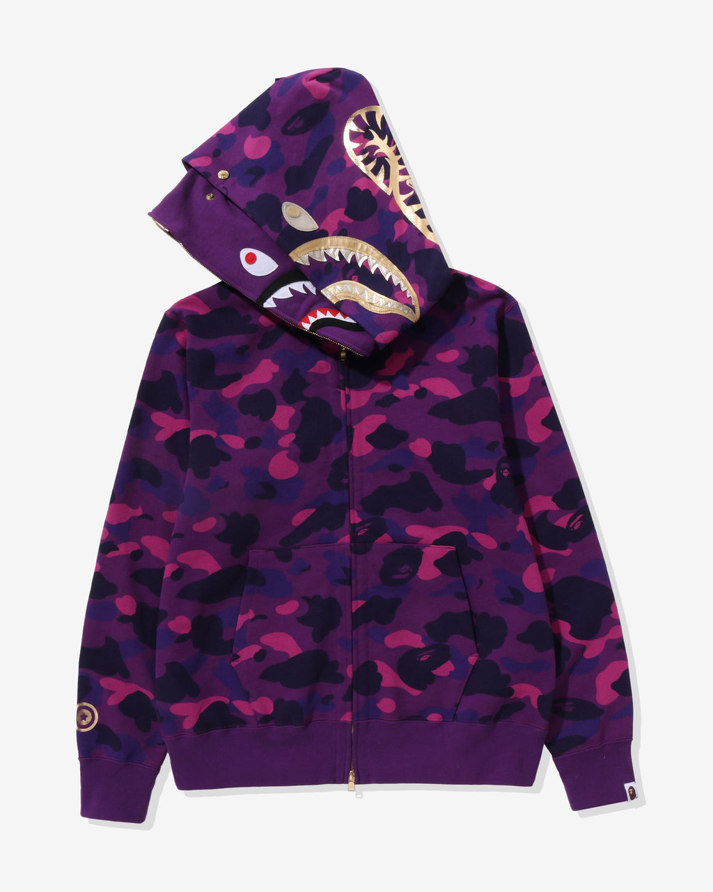 Color Camo Double Shark Full Zip Hoodie A bathing ape – Гарантія оригінальності – детальний вид