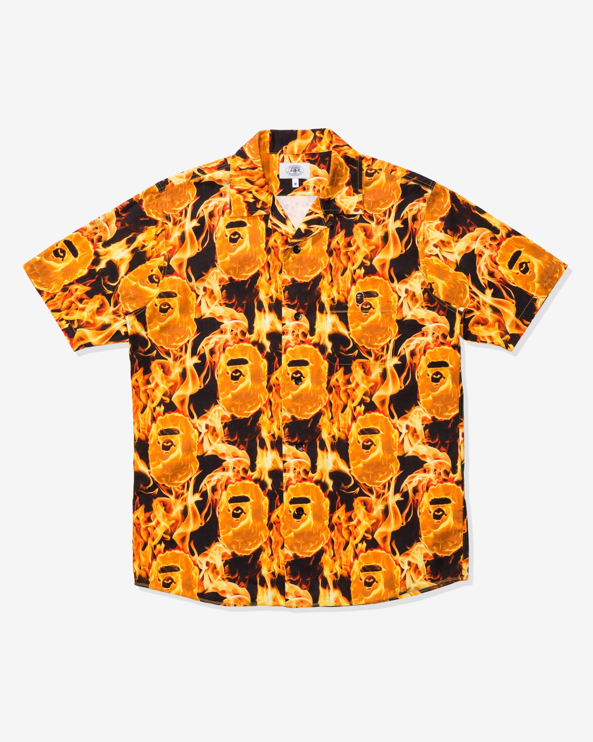 Оригінальна Flame Open Collar Shirt Orange A bathing ape – боковий вид