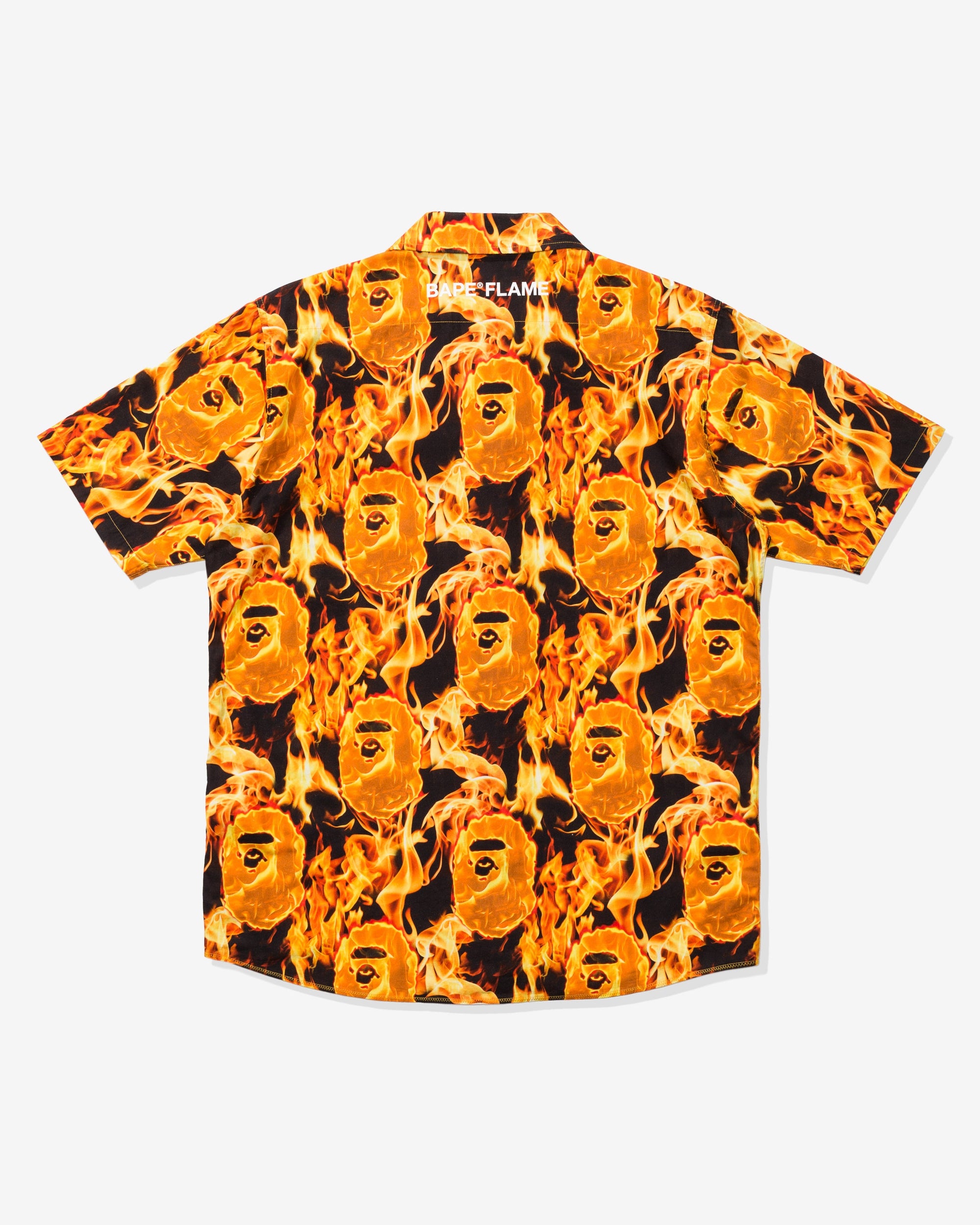 Оригінальна Flame Open Collar Shirt Orange A bathing ape – вид ззаду
