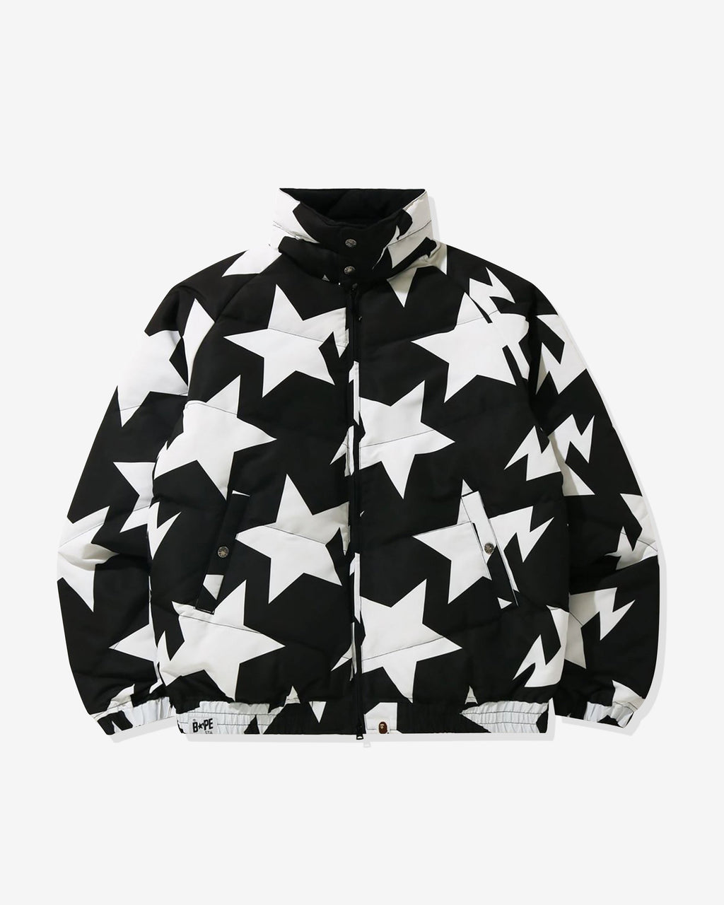 Sta Pattern Down Jacket Black A bathing ape – Гарантія оригінальності – боковий вид