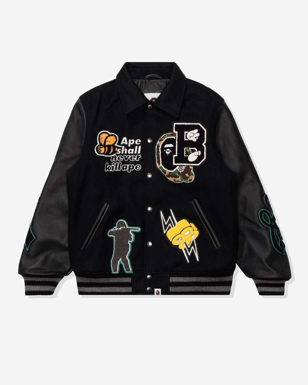 Varsity Jacket Black A bathing ape оригінал – Купити в Україні – боковий вид