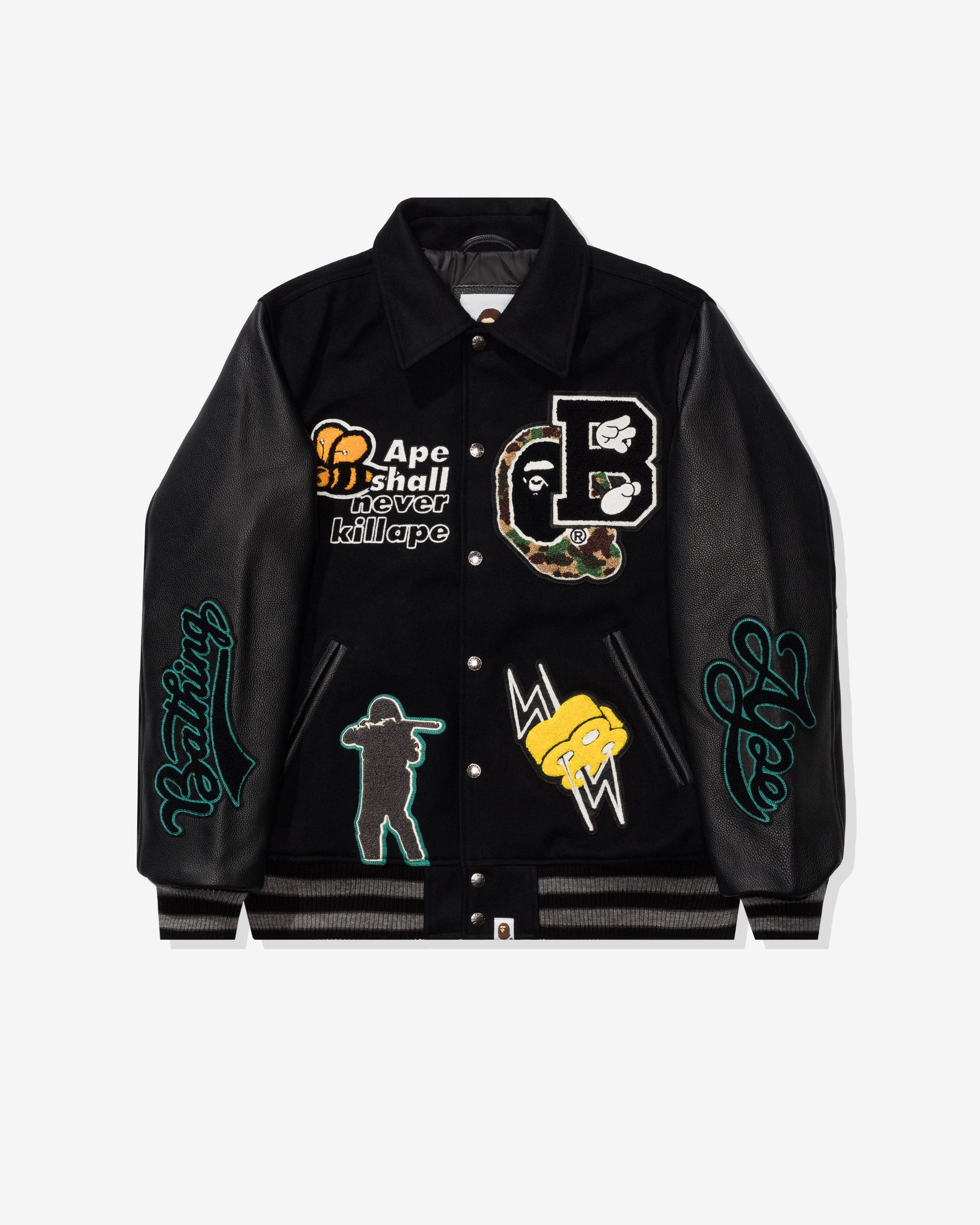 Varsity Jacket Black A bathing ape оригінал – Купити в Україні – вид ззаду