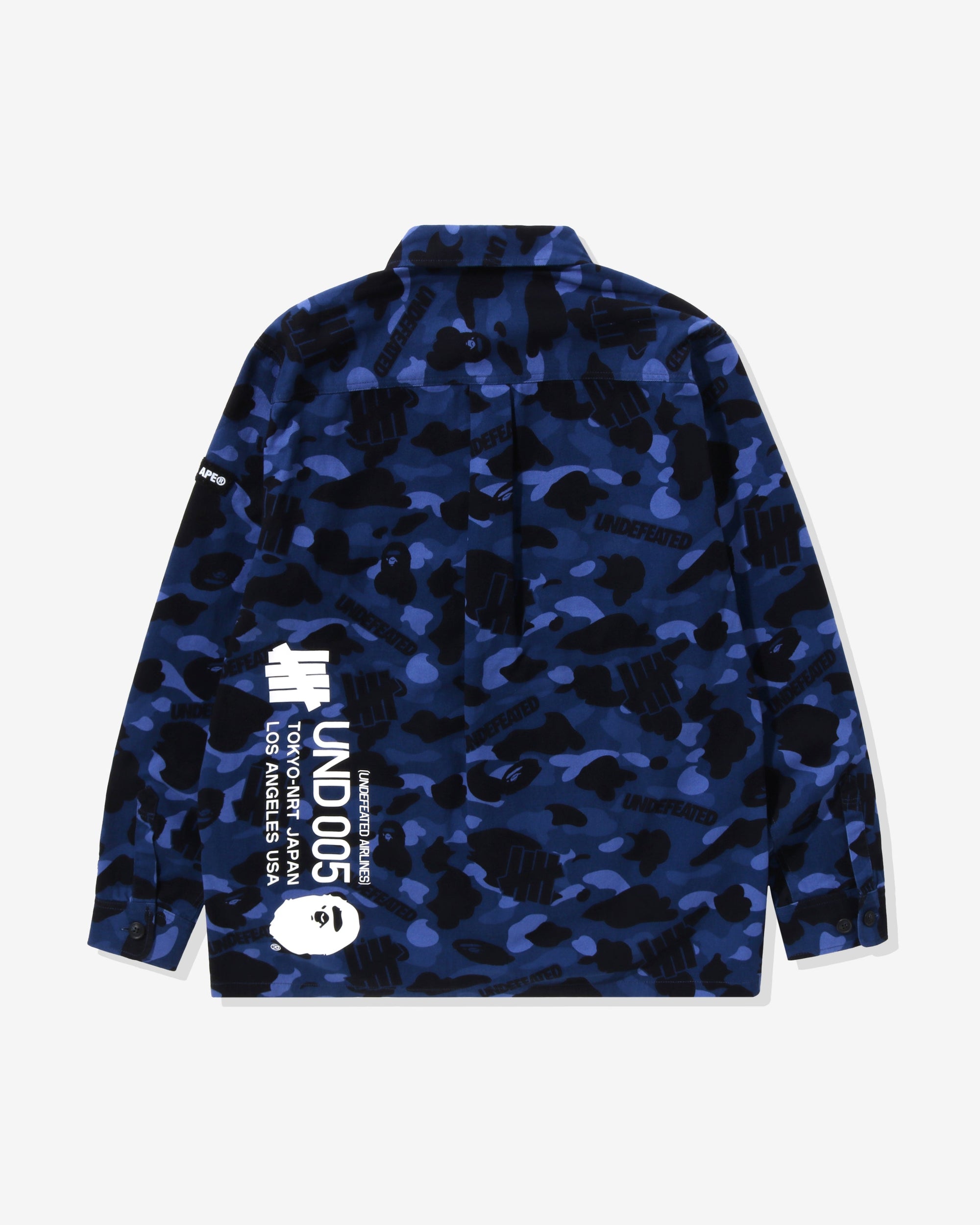 X Undefeated Color Camo Flannel Jacket Navy A bathing ape оригінал – Купити в Україні – вид ззаду