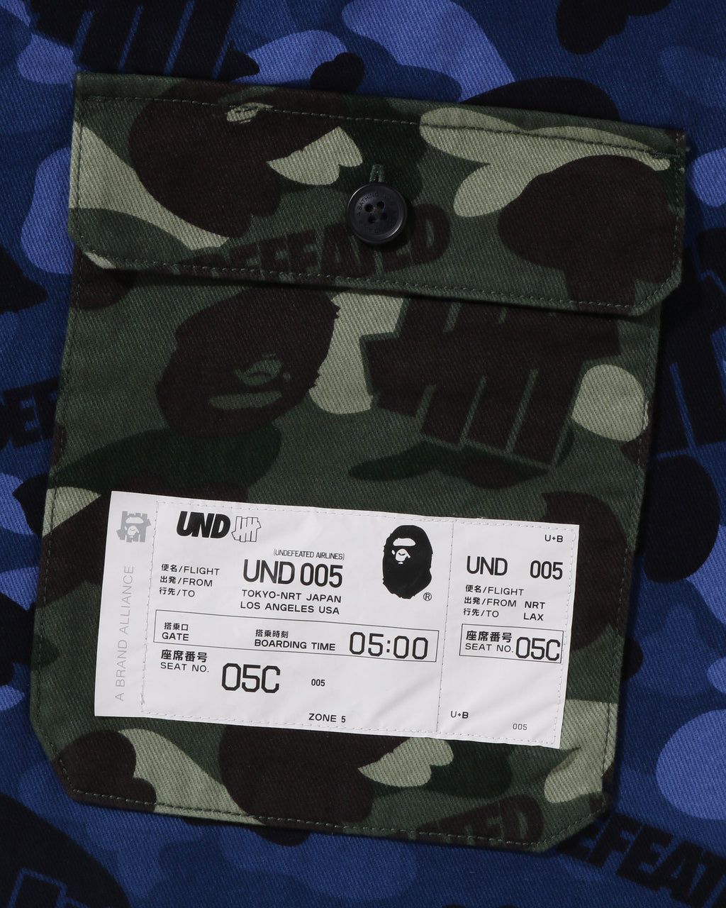X Undefeated Color Camo Flannel Jacket Navy A bathing ape оригінал – Купити в Україні – збільшений вид