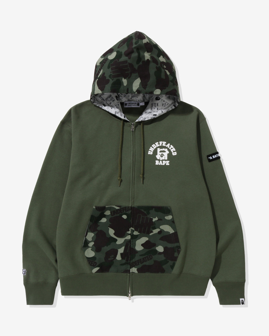 X Undefeated Color Camo Relaxed Zip Hoodie A bathing ape оригінал – Купити в Україні – боковий вид