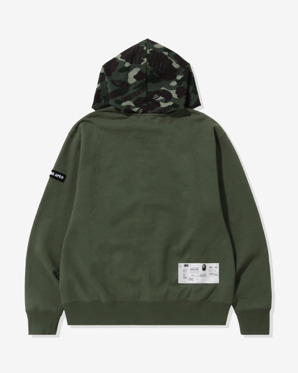 X Undefeated Color Camo Relaxed Zip Hoodie A bathing ape оригінал – Купити в Україні – вид ззаду